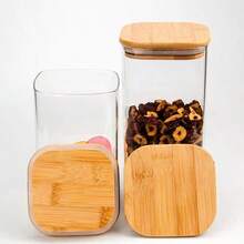 Square Borosilicate Glass Jar For Dried Fruit Storage, Food Sealed Container,Kitchen Storage & Organization,Organizer,Organiser,Decor,Decorations - White - View 4