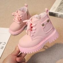 British Style  Boots For Infant Girls, Spring/Autumn Toddler Girls' Leather Shoes, Children's Walking Shoes