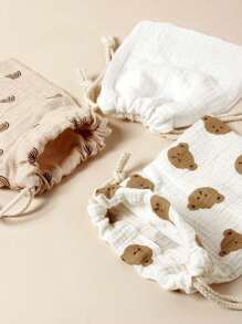 3 chiếc túi đựng tã có dây rút in hình gấu cầu vồng dễ thương cho bé, túi tote du lịch, túi đựng đồ phân loại CloLightweightg, quà tặng trang trí tiệc mừng em bé chào đời cho gia đình - Nhiều màu - Xem 3