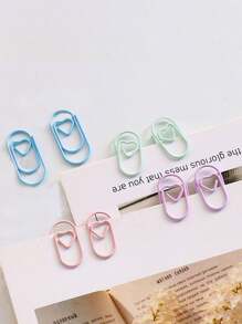 50 个随机创意迷你心形和不对称形状彩色金属回形针 返校,返校,学校用品 - 彩色 - 查看 1