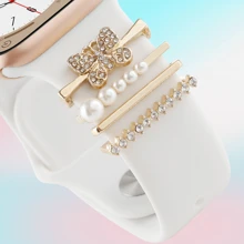 4pcs Universal Silicone Watch Band Decoration Ring, Decoration Studs, Suitable For Apple Watch - Multicolor - View 23