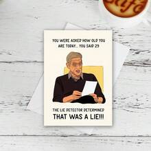 Lie Detector Determined That Was A Lie, Funny Birthday Card, Rude Card For Friend, Family, Funny Greeting Card For Him, Banter Birthday Gift For Her - Red - View 4