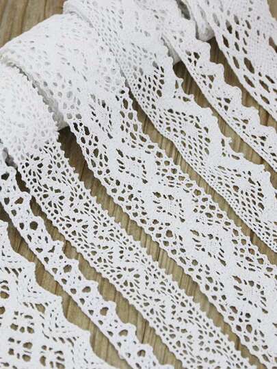 (5m/Roll) White Lace Trim For Clothing, Home Textiles, Gift Packaging And DIY Hair Accessories Material
