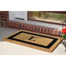 Heavy Duty Coir Doormat Single Picture Frame, Plain - Black 22" X 36" - 字母組合 L - 查看 2