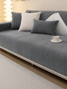 1pc All Seasons Universal Modern Simple Non-Slip Sofa Cushion Cover For Sofa Protection Against Dust & Dirt, Machine Washable - Dark Grey - View 4