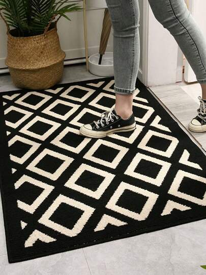 1pc Creative Easy-Clean Anti-Dust Anti-Slip Polypropylene Door Mat, Suitable For Doorway, Hallway, Kitchen Decor Floor Mat