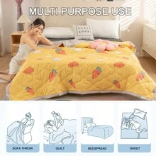 ¡Novedad 2024! Juego de cama de verano de 1 pieza - Edredón de verano ligero - Fibra fresca para estar fresco - Colchas de cama - Manta fresca para la noche para quienes duermen con calor - Cubrecamas de todas las estaciones (incluye 1 edredón) - zanahoria amarilla - Ver 6