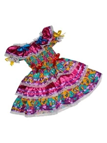 Young Girls Dresses - 玫紅色 - 查看 4