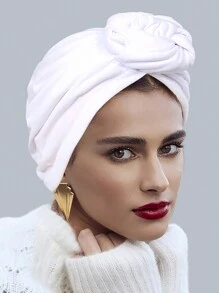 1pc New Fashion Turban Hat, European And American Style Headwrap Hat - A - View 18