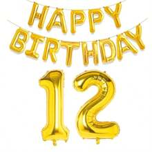 Golden Happy Birthday Digital Foil Balloon Adult Birthday Party Decoration Suitable For Men And Women Aged 10, 11, 12, 15, 18, 25, 30, 40, 50, And 60,Christmas - Gold - View 21