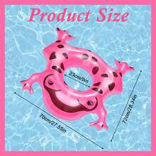 1入夏季青蛙游泳圈，泳池充氣浮動，適用於6-36個月嬰兒的泳池玩具和夏季浮動床，粉色泳池浮動和夏季游泳浮筒