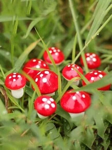 20/30 Stück rote Mini-Pilz Waldlandschaft Deko, Miniatur Garten, Outdoor Geburtstag Heim Büro Garten Party Kuchen Deko, DIY Basteln
