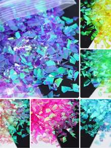 10g/Bag Holographic Nail Glitter Flakes Sparkly 3D Asymmetrical Shiny Sequins Nails Supplies Polish Manicure Nail Art Decorations DIY Nail Charms Nail Gems