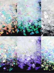 10g/Bag Holographic Nail Glitter Flakes Sparkly 3D Asymmetrical Shiny Sequins Nails Supplies Polish Manicure Nail Art Decorations DIY Nail Charms Nail Gems