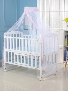 1pc Dome-Style Baby Crib Mosquito Net, Random Baby Insect Repellent Net Design - Pink - View 5