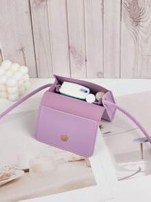 1个新款可爱迷你斜挎包，儿童卡通猫咪休闲斜挎包，女孩小零钱包，单肩包手提包钱包，适合旅行和日常使用 - 紫色 - 查看 6