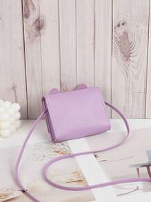 1个新款可爱迷你斜挎包，儿童卡通猫咪休闲斜挎包，女孩小零钱包，单肩包手提包钱包，适合旅行和日常使用 - 紫色 - 查看 5