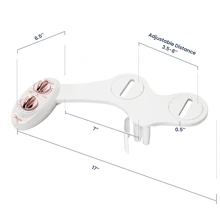 LUXE Bidet NEO 185 - Self-Cleaning, Dual Nozzle, Non-Electric Bidet Attachment For Toilet Seat, Adjustable Water Pressure, Rear And Feminine Wash (Blue, White, Rose Gold, Pearl Gray) - 玫瑰金 - 查看 9