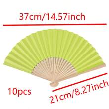10入組空白白色紙扇，可DIY繪畫和手工藝制作，多彩折疊扇避暑工具 - 彩色 - 查看 21
