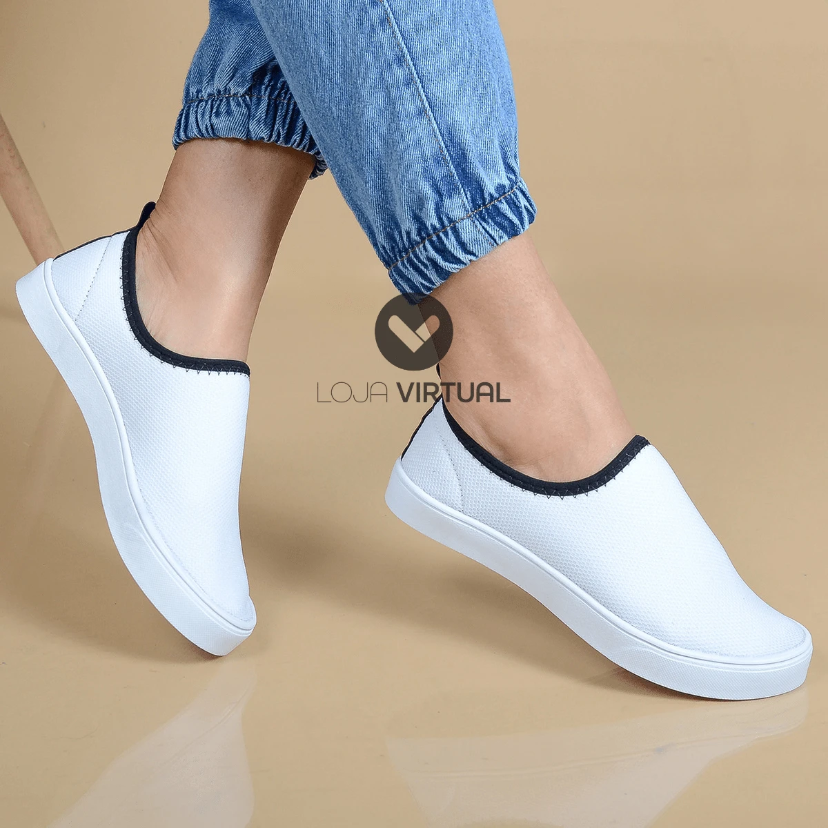 Women Wedge Sneakers - 白色 - 查看 1