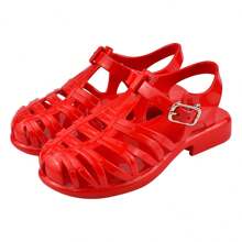Kids Flat Sandals - Red - View 2