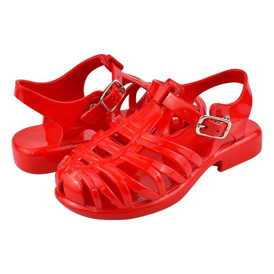 Kids Flat Sandals - Red - View 1