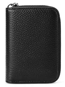 1/2pcs Premium Men PU Leather Casual Card Holder With Zipper Coin Pocket - , Stylish & Secure - Compact Wallet For Everyday Use