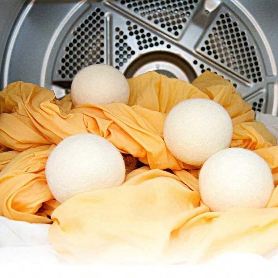 3入組高級天然針織乾衣球-洗衣守護神-減少皺摺、靜電、縮短烘乾時間-無化學柔軟劑-低過敏性和節能 - 白色 - 查看 1