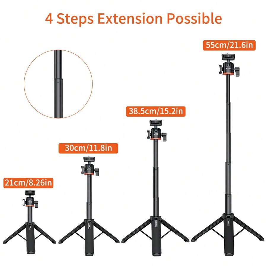 UURIG Model TP06 Phone Selfie Stick Tripod With FourSection Extension