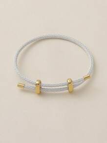 1 pieza Pulsera de la PU de estilo universitario de unicolor para mujeres, con hebilla metálica y cadena ajustable, pulsera básica de bricolaje