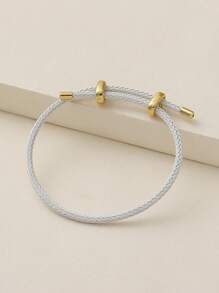 1 pieza Pulsera de la PU de estilo universitario de unicolor para mujeres, con hebilla metálica y cadena ajustable, pulsera básica de bricolaje