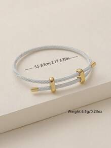 1 pieza Pulsera de la PU de estilo universitario de unicolor para mujeres, con hebilla metálica y cadena ajustable, pulsera básica de bricolaje