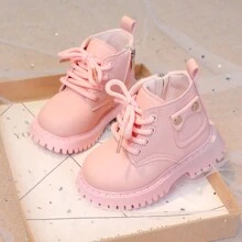 British Style  Boots For Infant Girls, Spring/Autumn Toddler Girls' Leather Shoes, Children's Walking Shoes