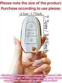 1 Pc TPU Car Remote Key Case Cover Shell,Fit For Peugeot 2008 3008 4008 5008 Protector Shell Keyless Auto Accessories