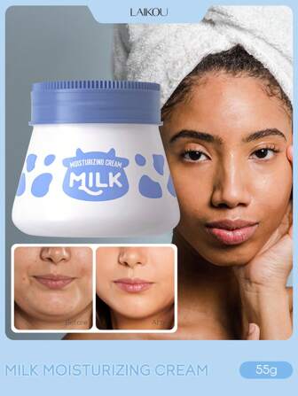 55克深層滋養LAIKOU奶狀保濕面霜，緊致保濕面乳減少細紋臉部保濕霜，適用於所有皮膚類型的女性護膚品，母親節禮物