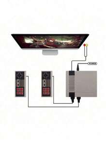 Consola de juegos retro clásica, salida AV,Mini Consola De 620 Juegos retro TV de 8 bits para recordar tu infancia Consola de juegos retro clásica, salida AV, sistema de videojuegos NES de 8 bits, 620 juegos integrados con 2 controladores clásicos