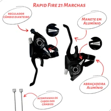 Passador Marcha De Bicicleta 21v Trocador 3x7v Tipo Shimano - Preto - Visão 4