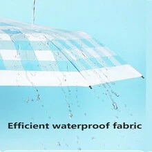 1pc 8-Rib Compact Folding Umbrella With UV Protection And High-End British Plaid Pattern, Suitable For Sunny And Rainy Days - Multicolor - View 1