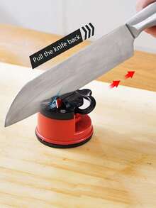 1pc Suction Cup Sharpening Tool For Household Iron Kitchen Knife, With Suction Cup And Sharpening Stone - Multicolor - View 5