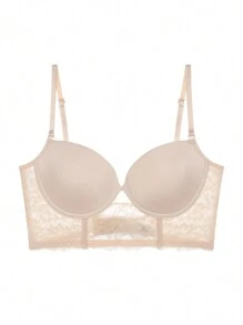 Women's U-Plunge Deep V Backless Invisible Bra - Apricot - View 11