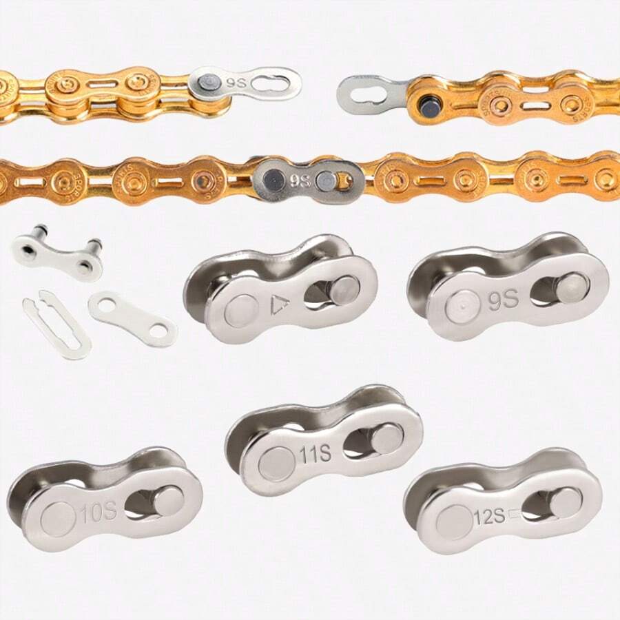Bicycle Chain Quick Link, Suitable For Mountain Bike, Road Bike, Portable Chain Connector - Silver - View 1