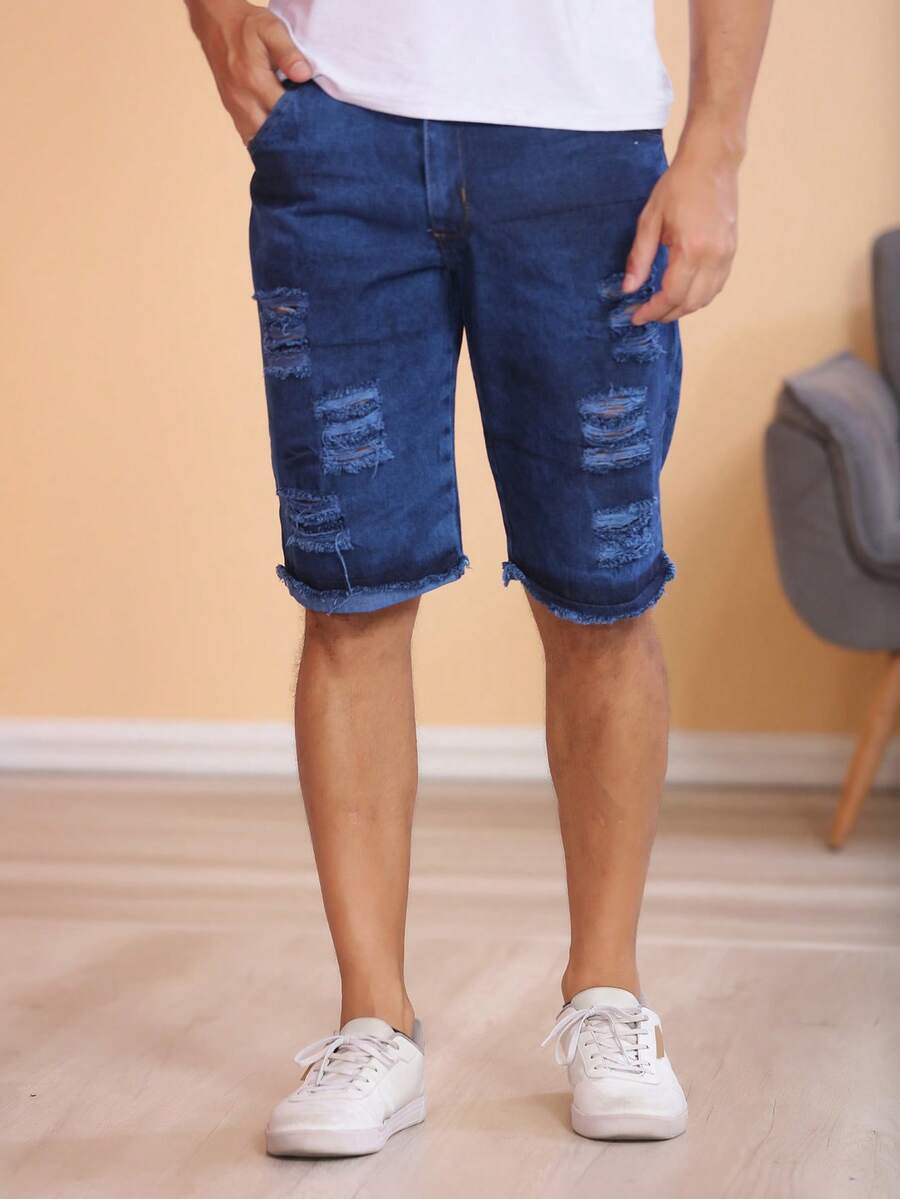 Men Shorts - Dark Wash - View 1
