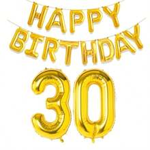 Golden Happy Birthday Digital Foil Balloon Adult Birthday Party Decoration Suitable For Men And Women Aged 10, 11, 12, 15, 18, 25, 30, 40, 50, And 60,Christmas - Gold - View 10