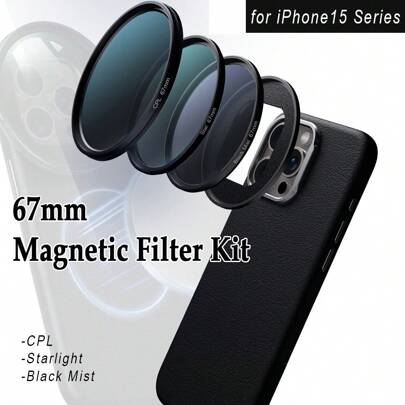 Quick Universal 67mm Filter Magnetic Attractable Leather Phone Case Compatible With Iphone 15 Pro Max Car Holder Magsafe Mobile Phone Lens Camera Lens For Universal Cell Phone Compatible With IPhone Android Phone Mobile Phone Suitable For Long-Range Shooting, Concert Shooting, And Distant Shooting,Gifts For Family, Friends, Kids,Birthday,Girlfriend