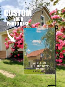 Personalized Garden Flag With Custom Photo, Linen Double-Sided Printed Garden Decoration Flag