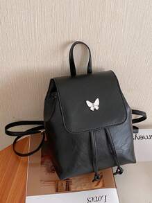 1 pieza Mochila minimalista de gran capacidad con estampado de mariposa para viaje, bolsa de hombro