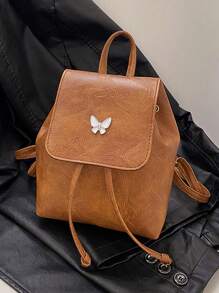 1 pieza Mochila minimalista de gran capacidad con estampado de mariposa para viaje, bolsa de hombro