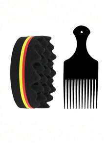Hair Sponges For Women Curls Magic Twist Hair Sponge, Barber Hair Brush Sponge Tool Kit, Men Women Styling Tool For Curl, Coils, Dreadlocks Wave Hair Care Tool With Pick , Barber Tools, Hair Salon Hair Tools - Multicolor - View 21