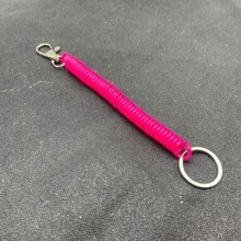 1pc Plastic Spring Coil Wristlet Keychain Retractable Anti-Lost Key Chain With Spring Rope Gift Souvenir Car Accessories Bag Charm School Cute Goth Y2k - Multicolor - View 21