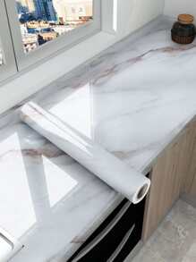 1卷大理石图案防水厨房贴纸、贴纸、墙贴、乙烯基贴花用于家居装饰、春季装饰品让您的家焕然一新、节日装饰贴纸礼物生日毕业 - 彩色 - 查看 14